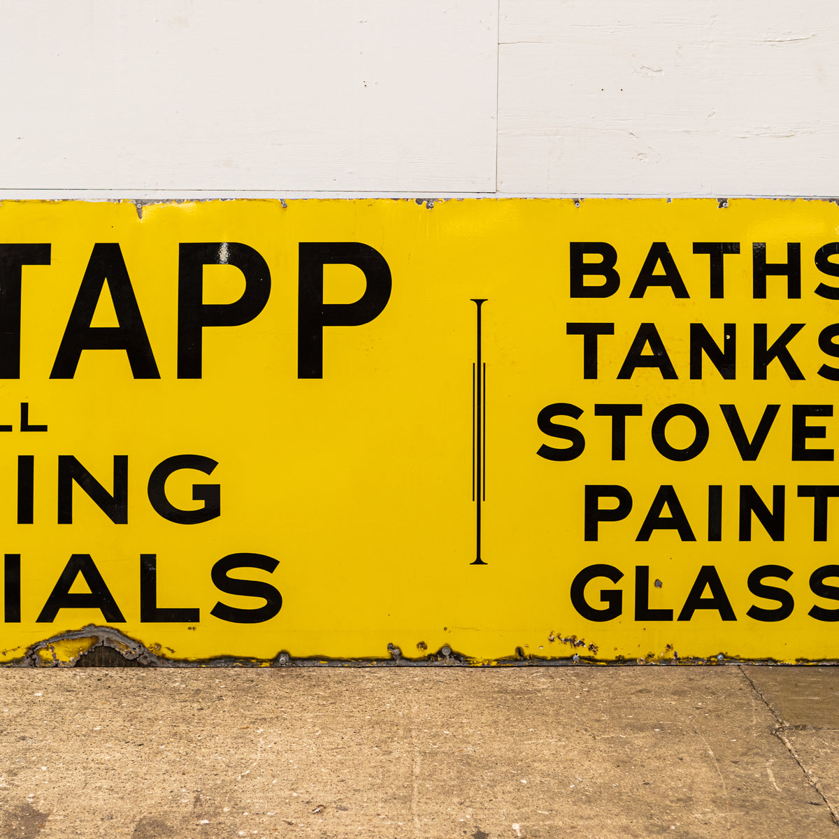 Large Reclaimed Enamel Yellow London Shop Sign | The Architectural Forum