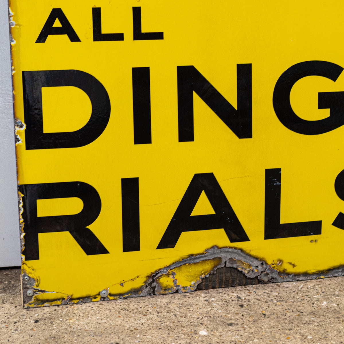 Large Reclaimed Enamel Yellow London Shop Sign | The Architectural Forum