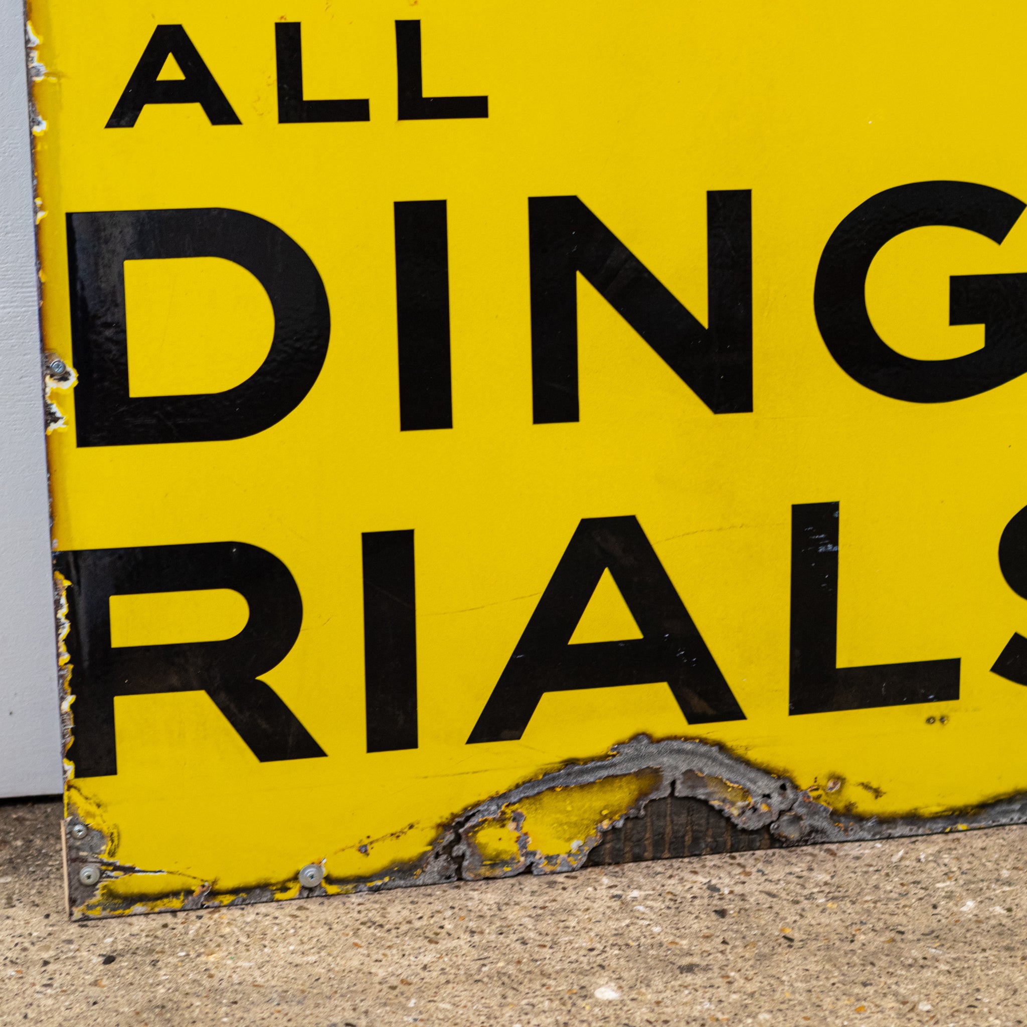 Large Reclaimed Enamel Yellow London Shop Sign - The Architectural Forum