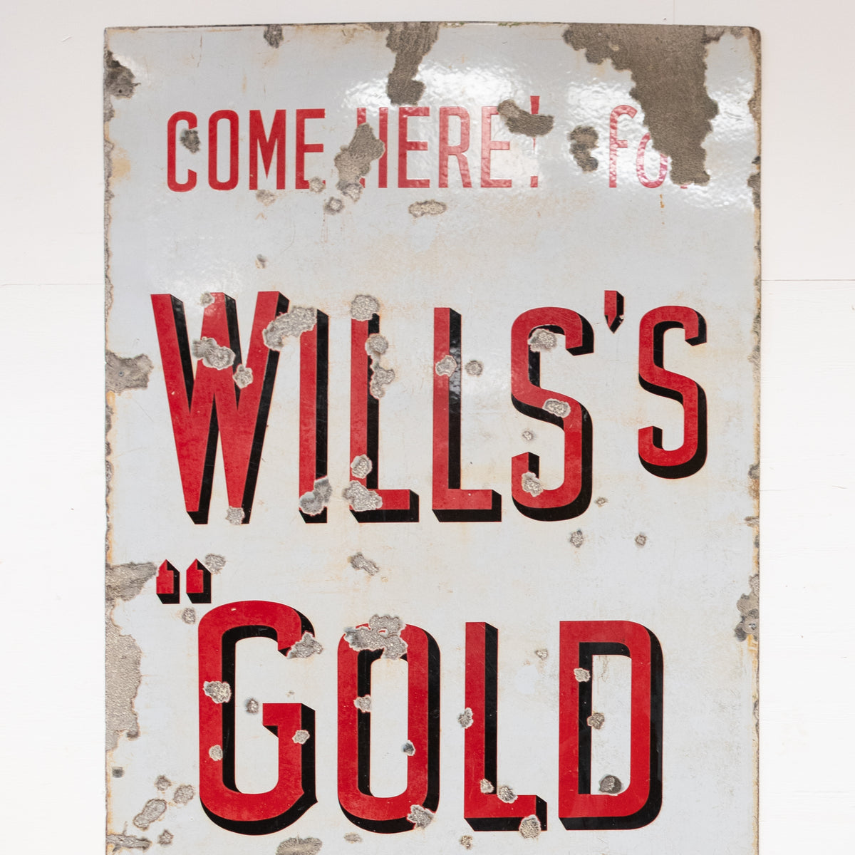 Large Vintage Enamel Advertising Sign: Will&#39;s Gold Flake Cigarette | The Architectural Forum