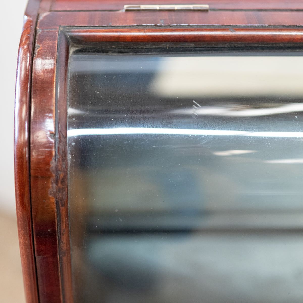 Pair of Antique Curved Glass Counter Display Cases on Legs | The Architectural Forum