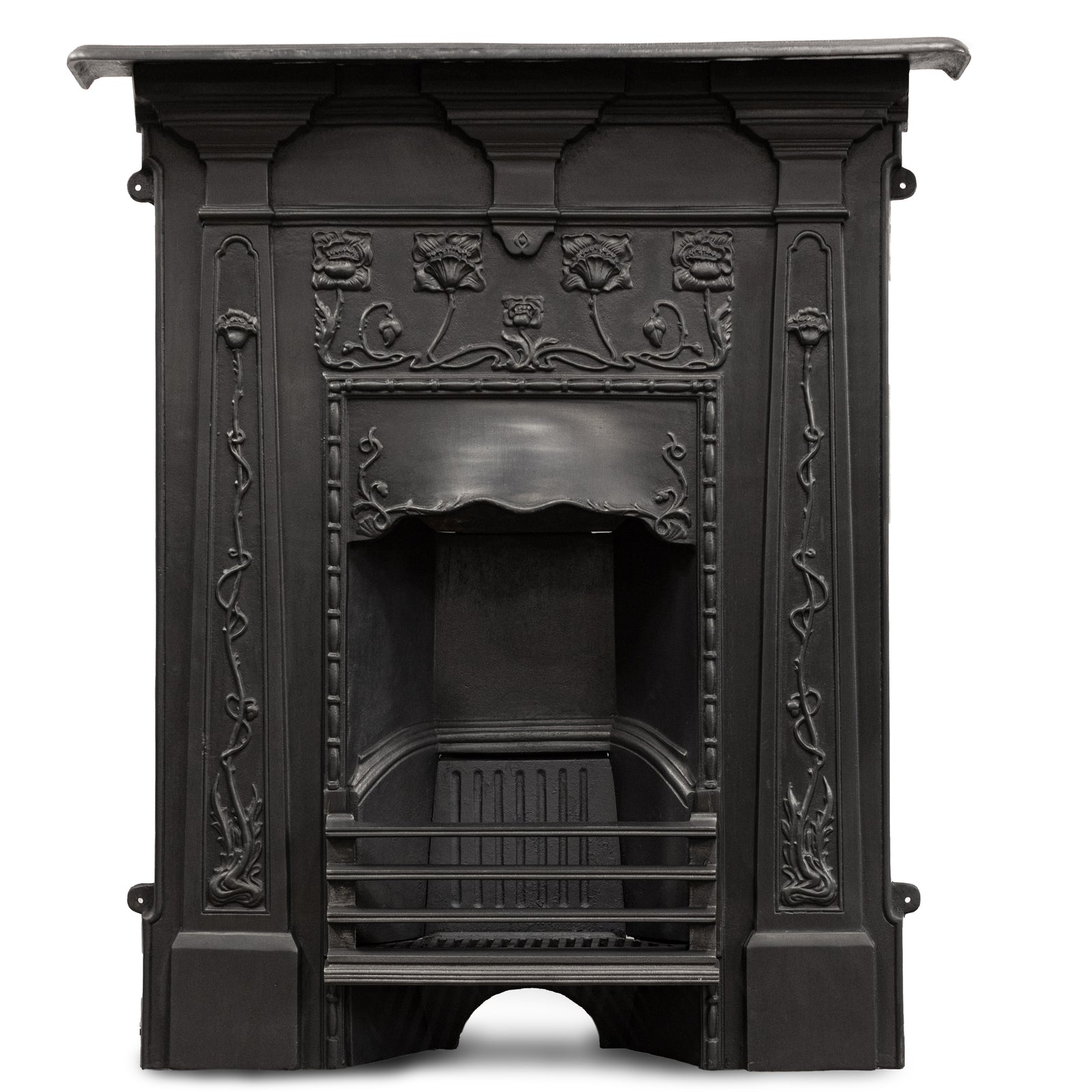 Antique Art Nouveau Cast Iron Combination Fireplace | The Architectural Forum