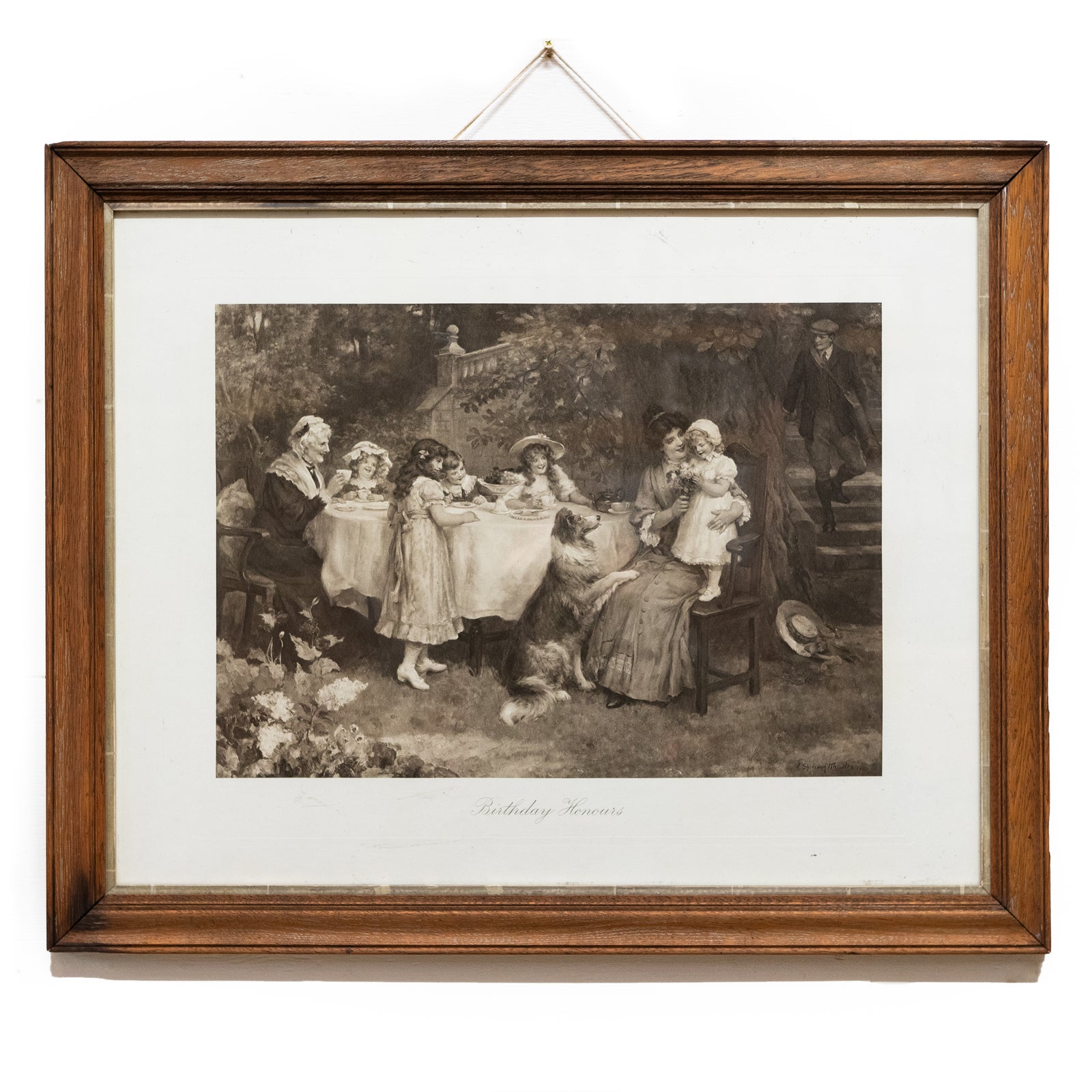 Antique Oak Framed George Sheridan Knowles Print Birthday Honours | The Architectural Forum