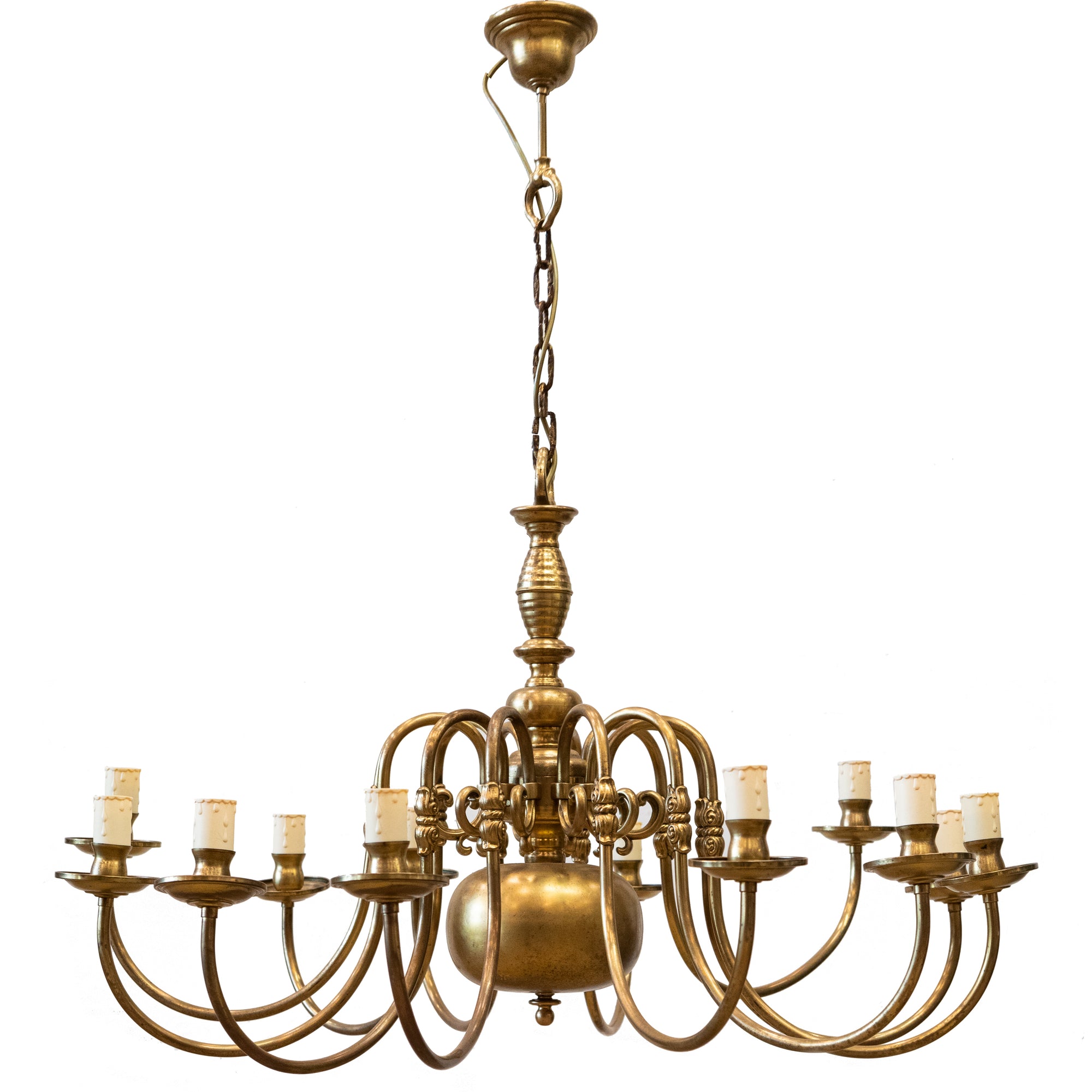 Large Reclaimed Brass Chandelier | 12 Arm | The Architectural Forum