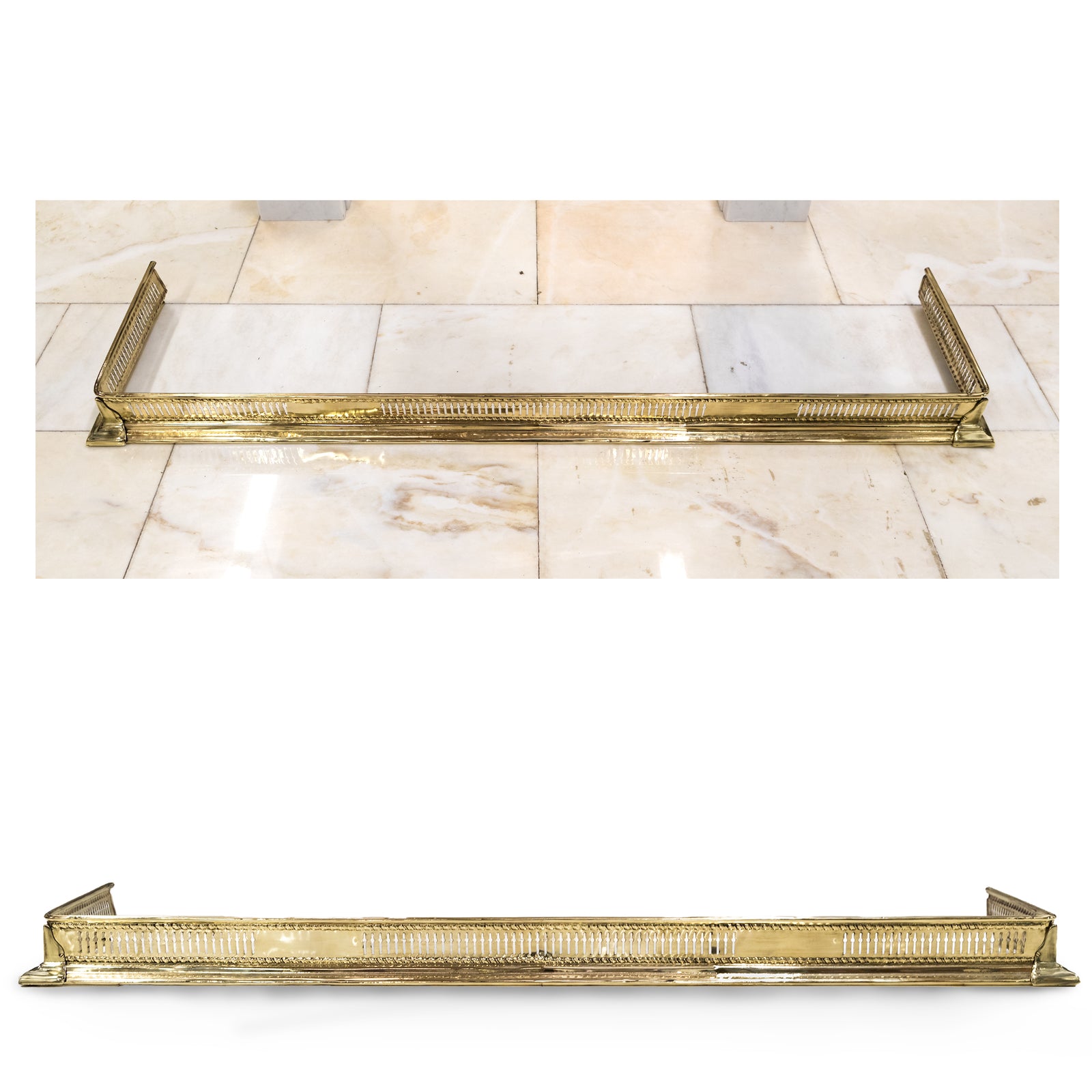 Antique Victorian Brass Fireplace Fender | The Architectural Forum