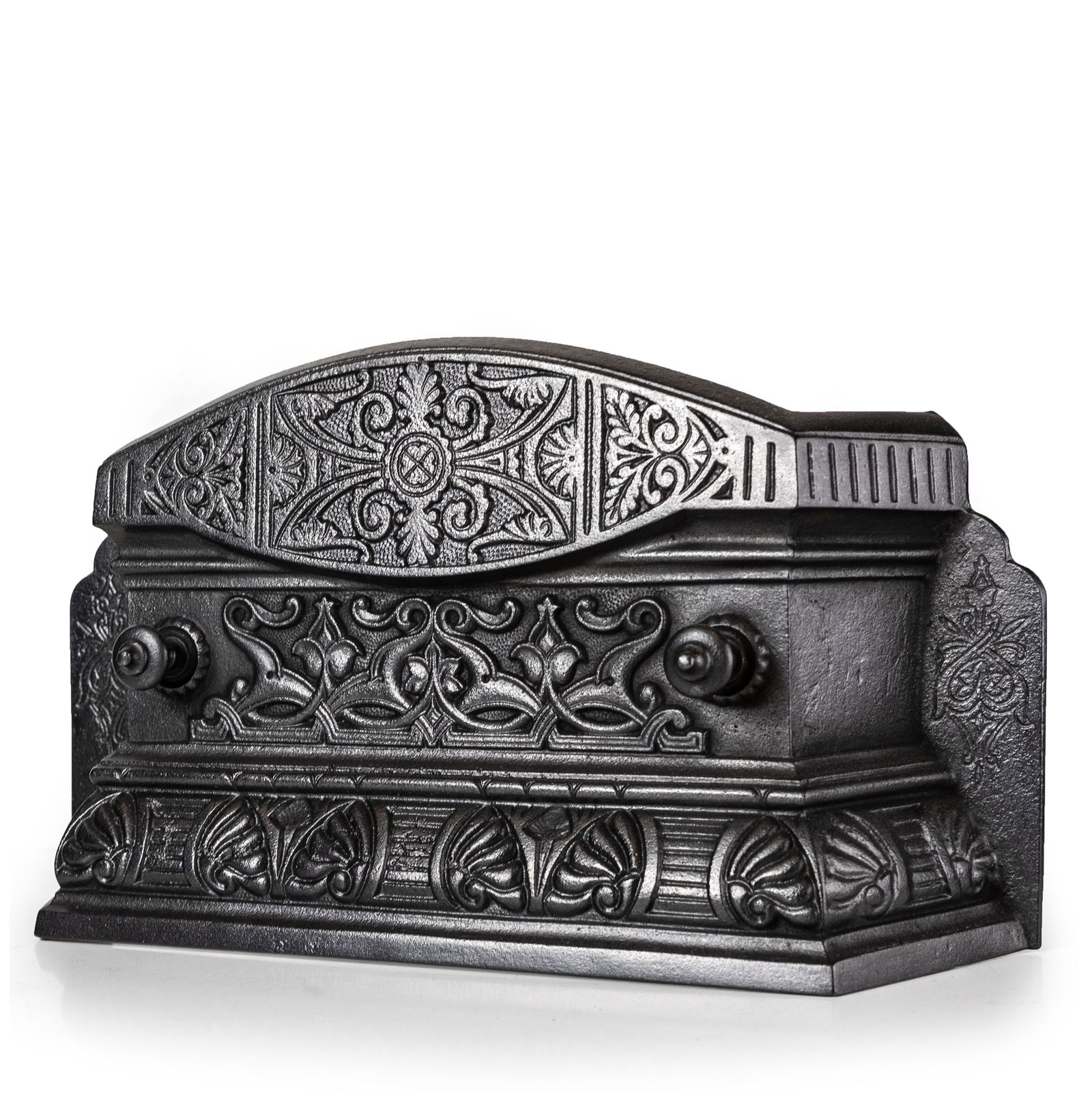 Antique Cast Iron Ornate Floral Fireplace Tidy | Betty | Ashpan Cover | The Architectural Forum