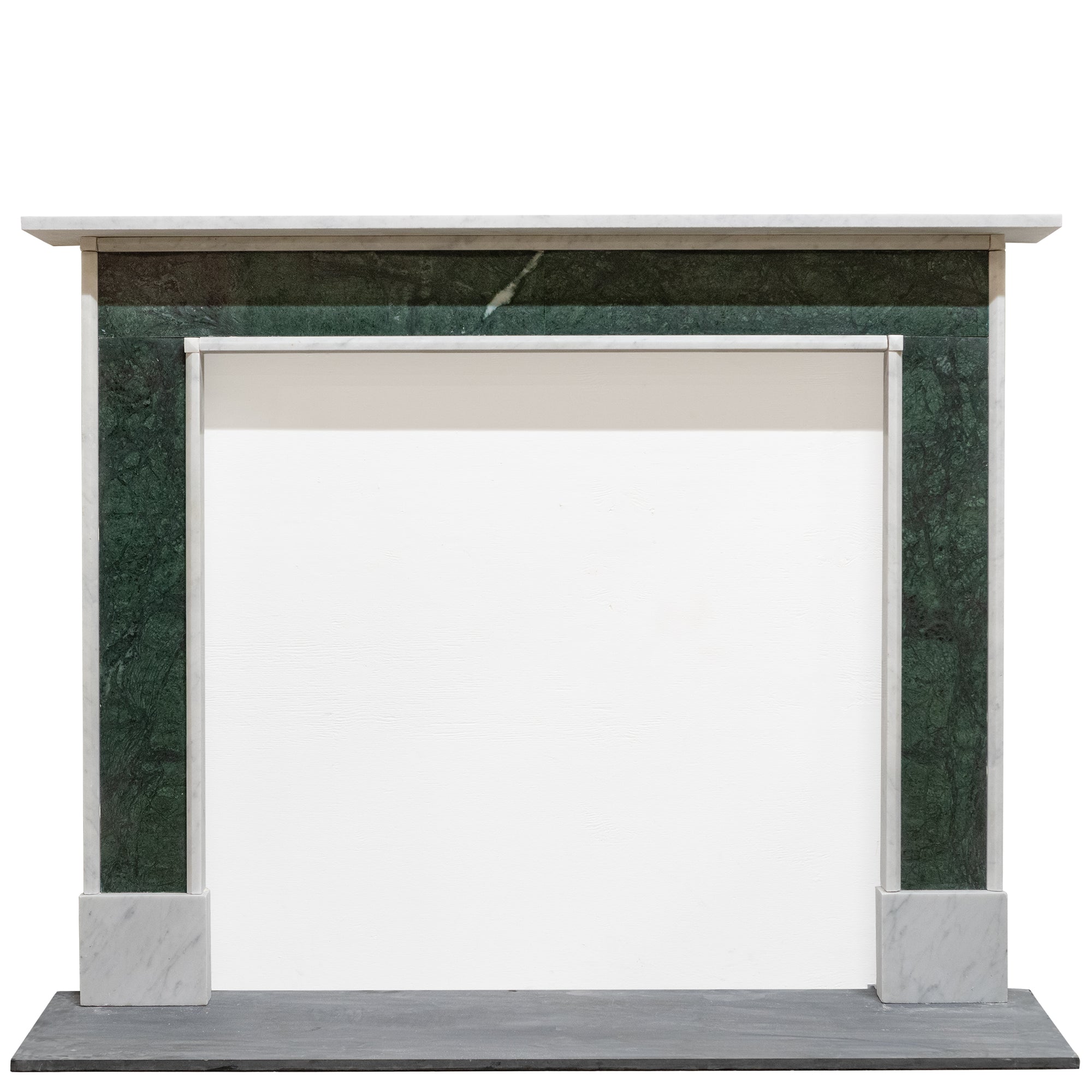 Regency Style Carrara & Verde Marble Fireplace Surround | The Architectural Forum