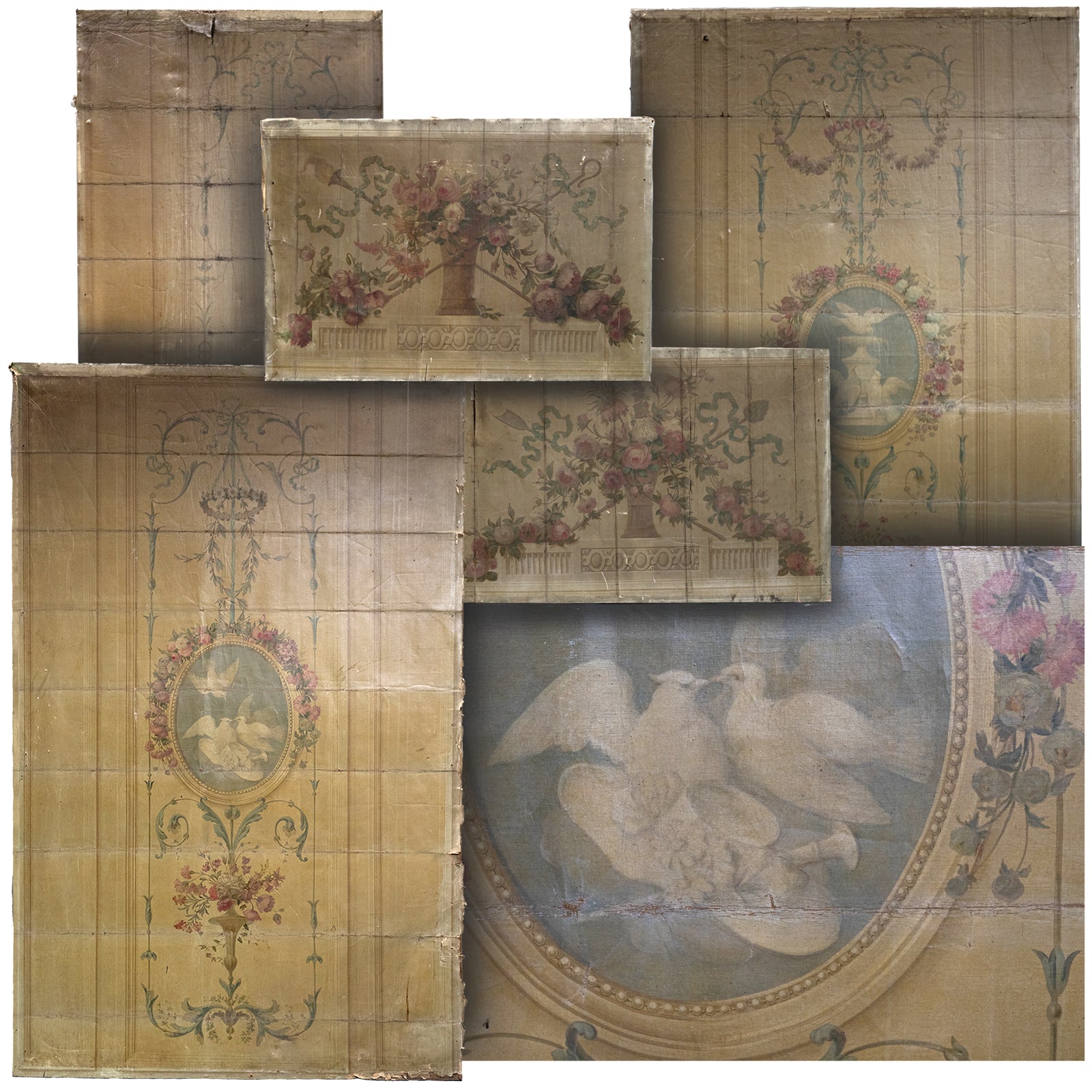 Magnificent Collection of Antique 18th Century Oil on Canvas Murals | The Architectural Forum