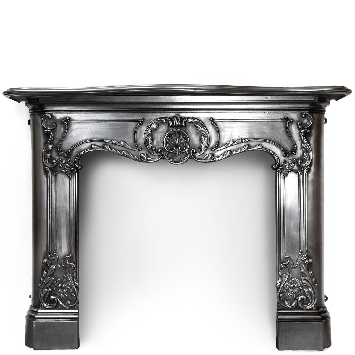 Antique Victorian Rococo Style Ornate Polished Cast Iron Fireplace Surround | The Architectural Forum