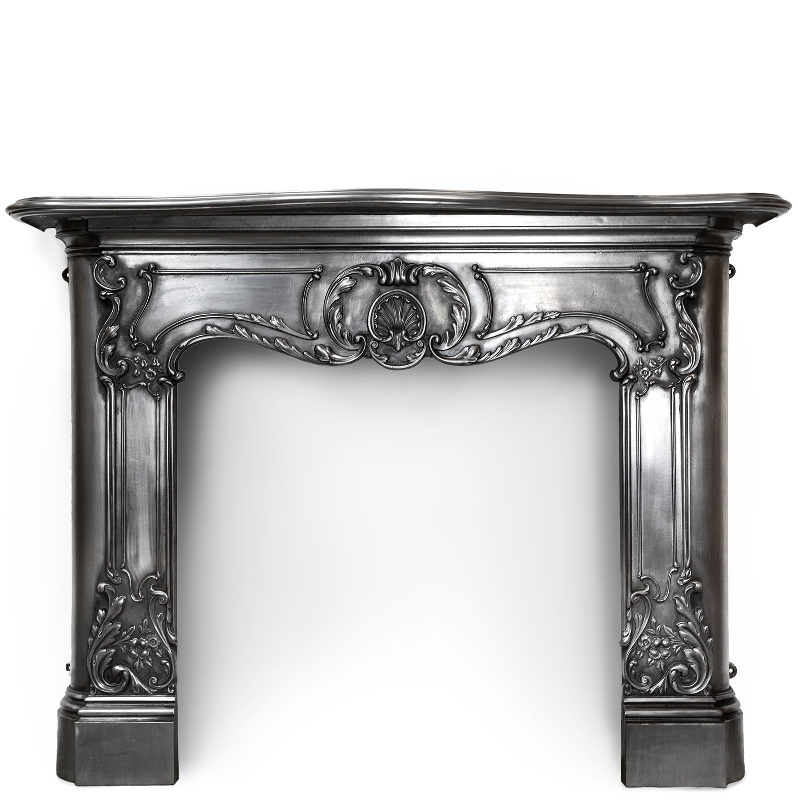 Antique Art Nouveau Ornate Polished Cast Iron Fireplace Surround | The Architectural Forum