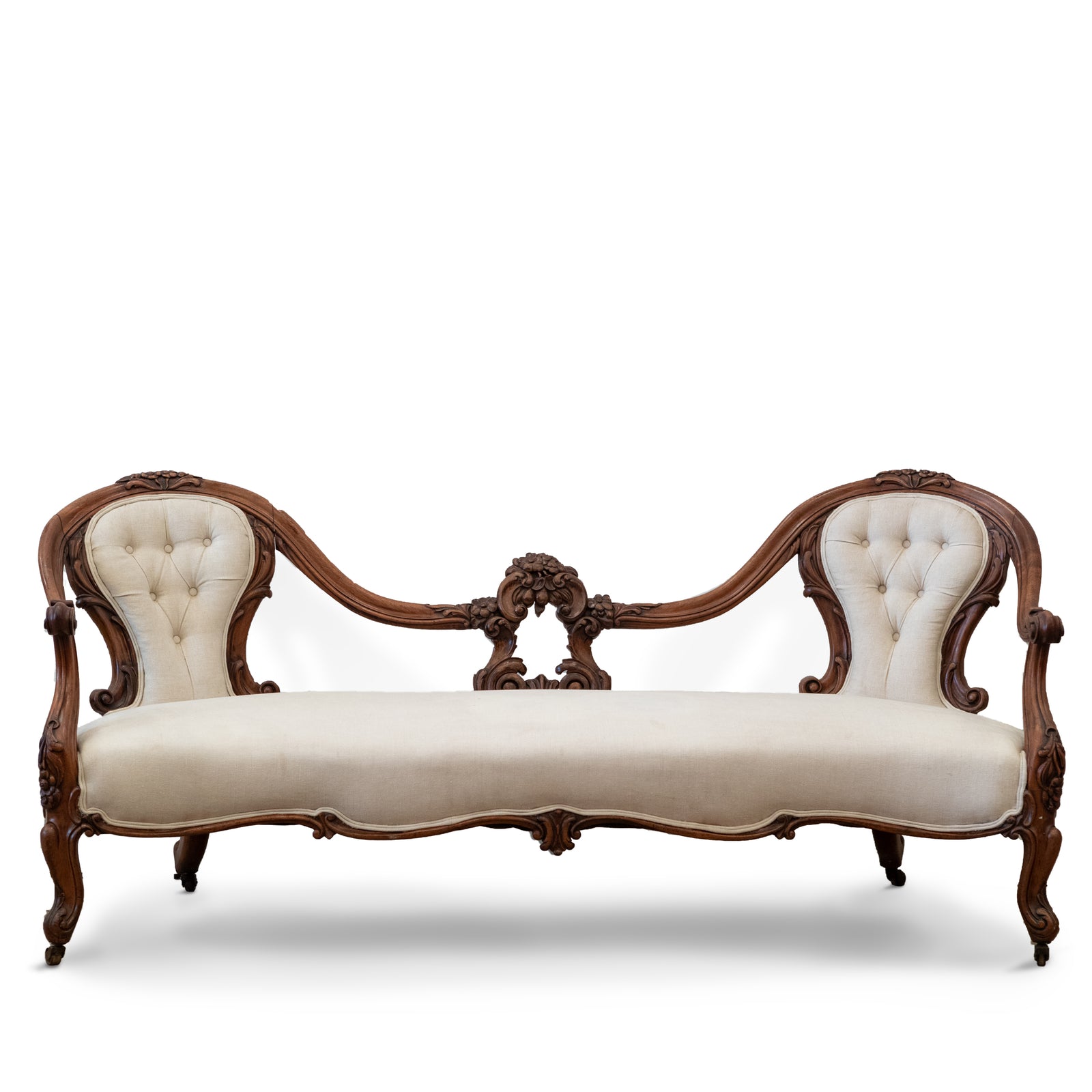 Antique Victorian Carved Mahogany Parlour Sofa | The Architectural Forum