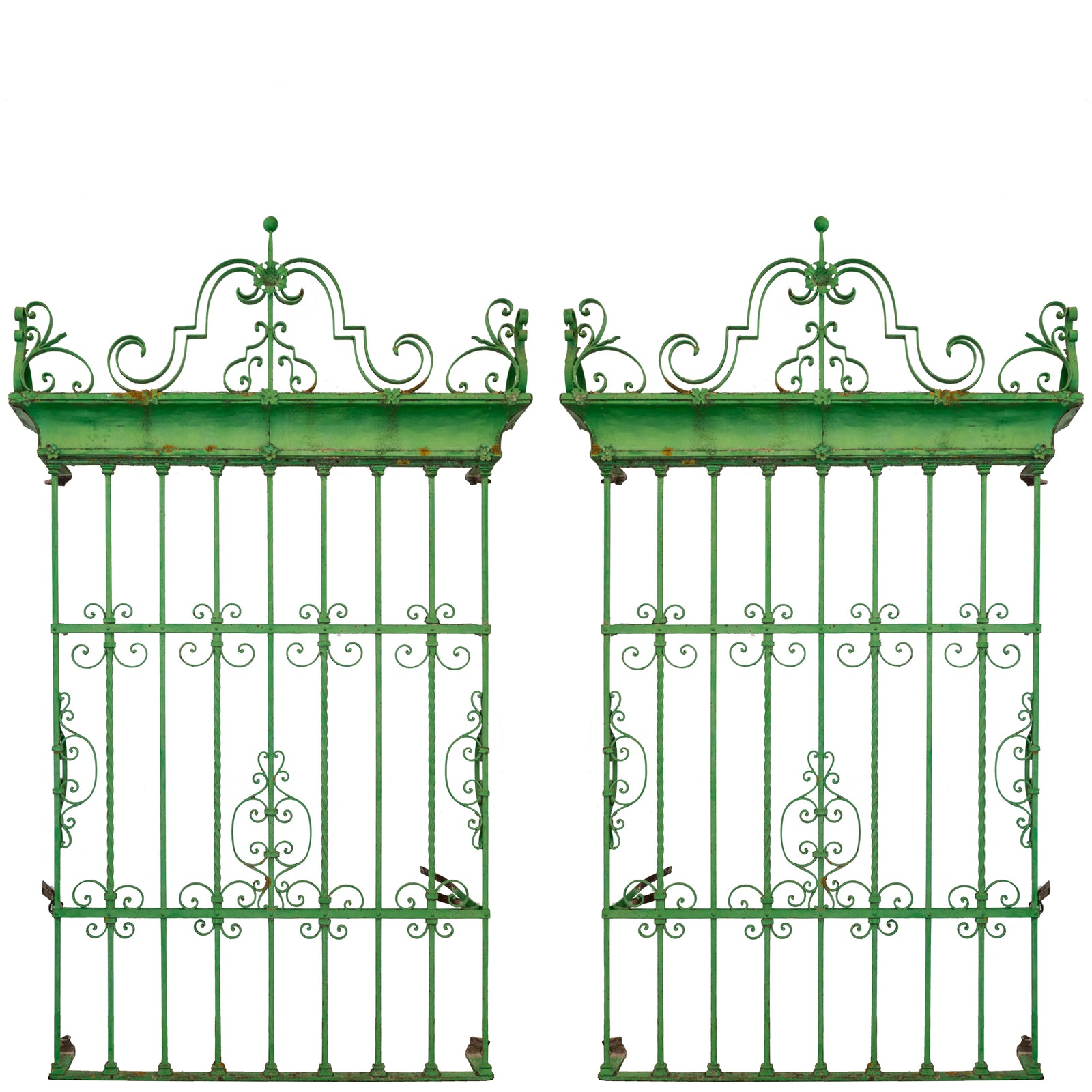 Pair of Ornate Antique Wrought Iron Spanish Window Guard  / Grills | The Architectural Forum