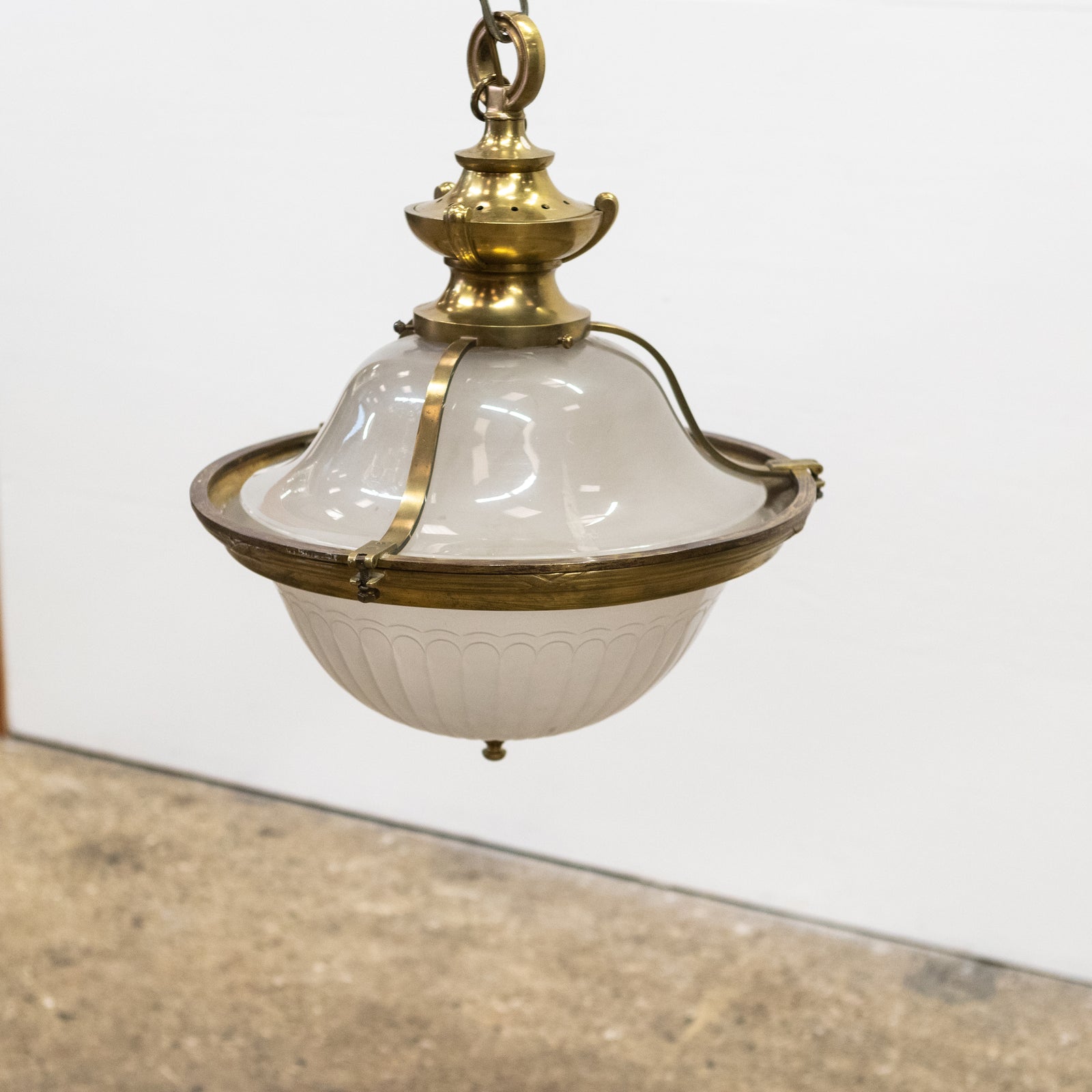 Antique Art Deco Glass & Brass Ceiling Light | The Architectural Forum