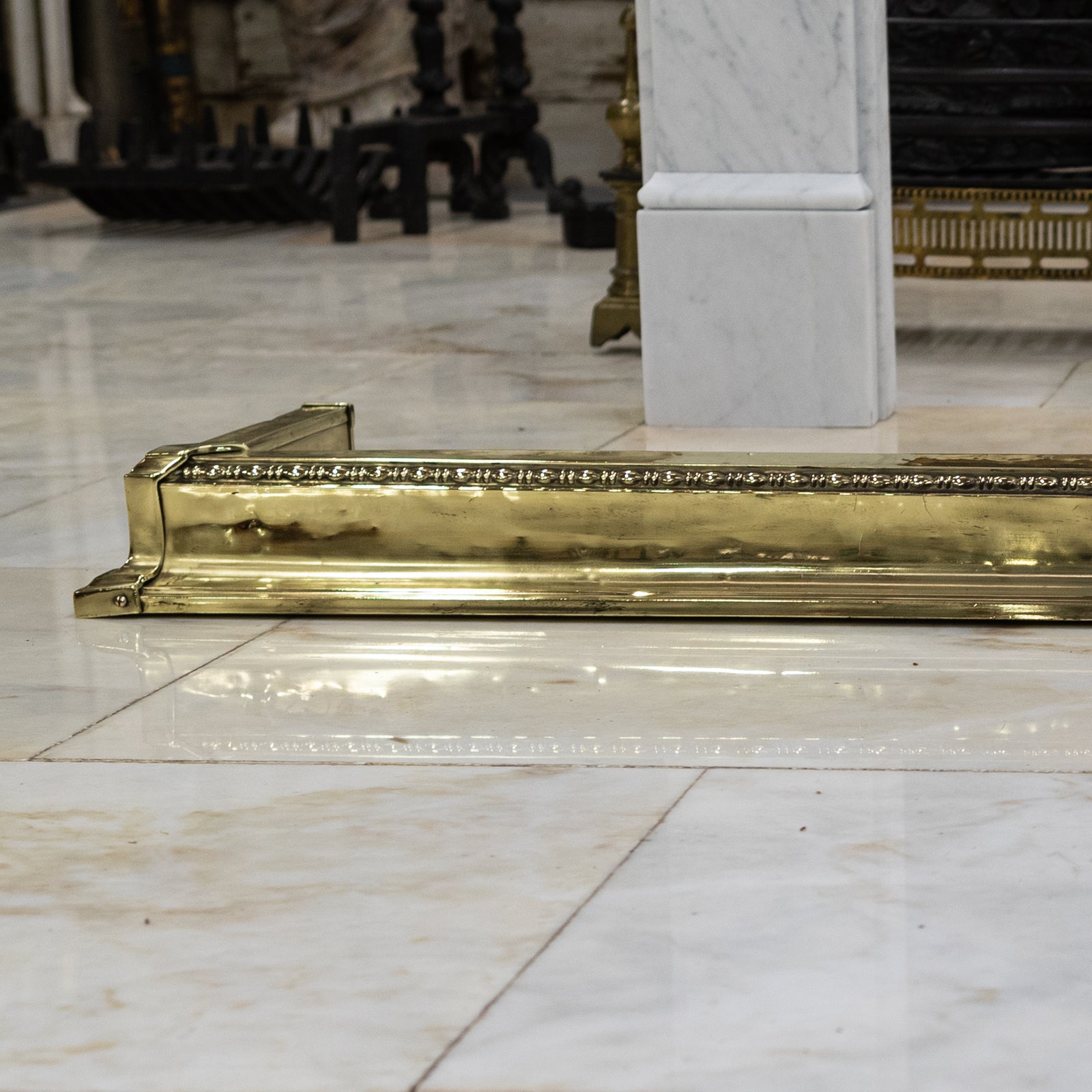 Antique Brass Fireplace Fender | The Architectural Forum