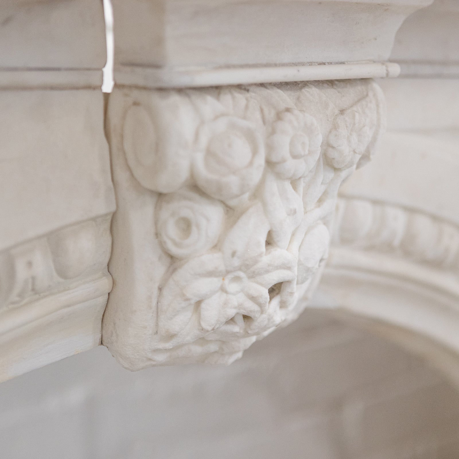 Antique Victorian Carved Statuary Marble Arched Chimneypiece | The Architectural Forum