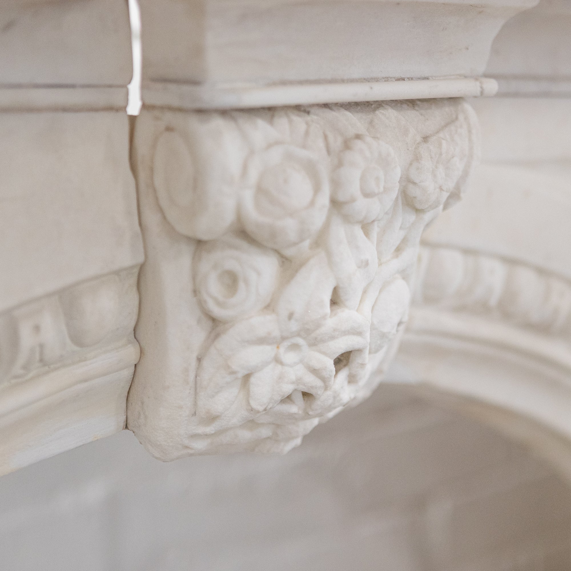 Antique Victorian Carved Statuary Marble Arched Chimneypiece | The Architectural Forum