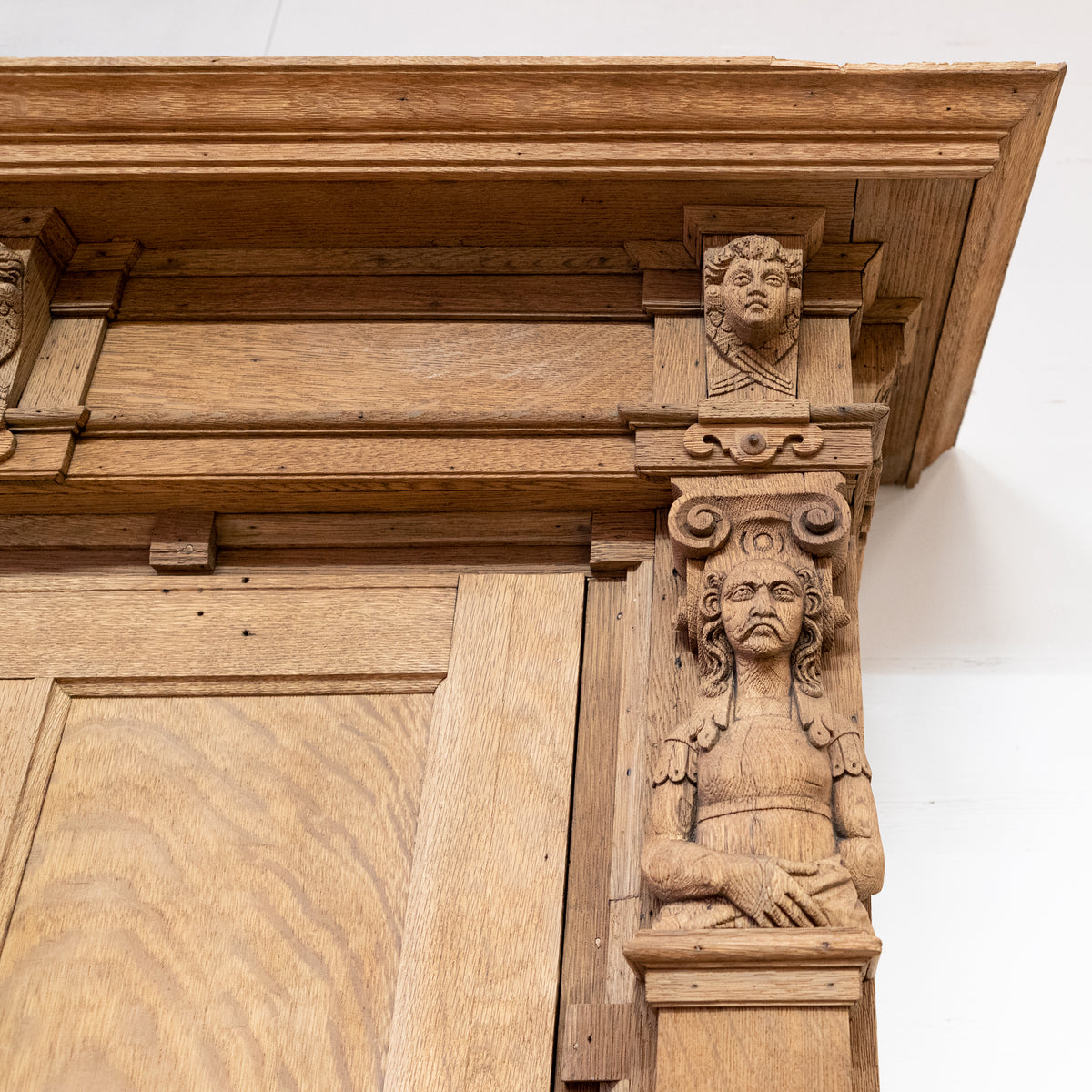 Spectacular Carved Oak Jacobean Style Fireplace with Overmantle | The Architectural Forum