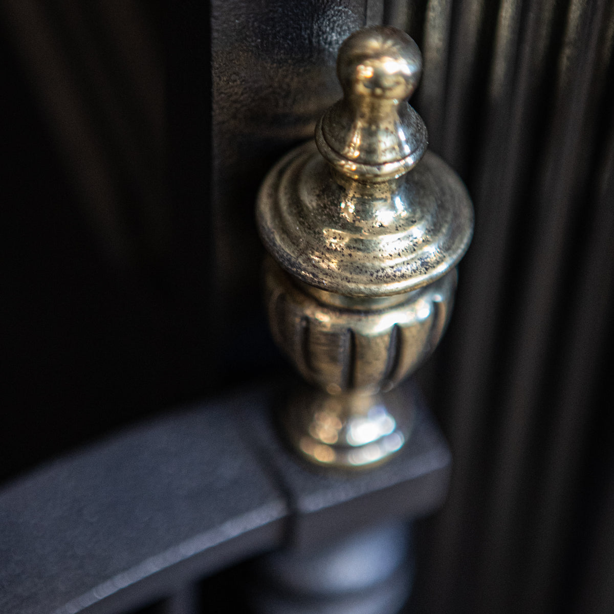 Antique Cast Iron Register Grate with Brass Finials | The Architectural Forum
