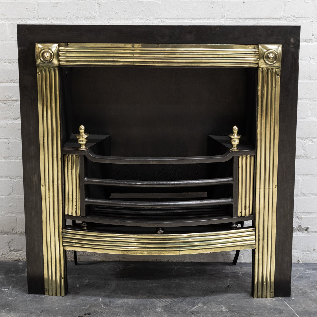 Splendid Antique Regency Hob Grate with Reeded Brass Frame | The Architectural Forum