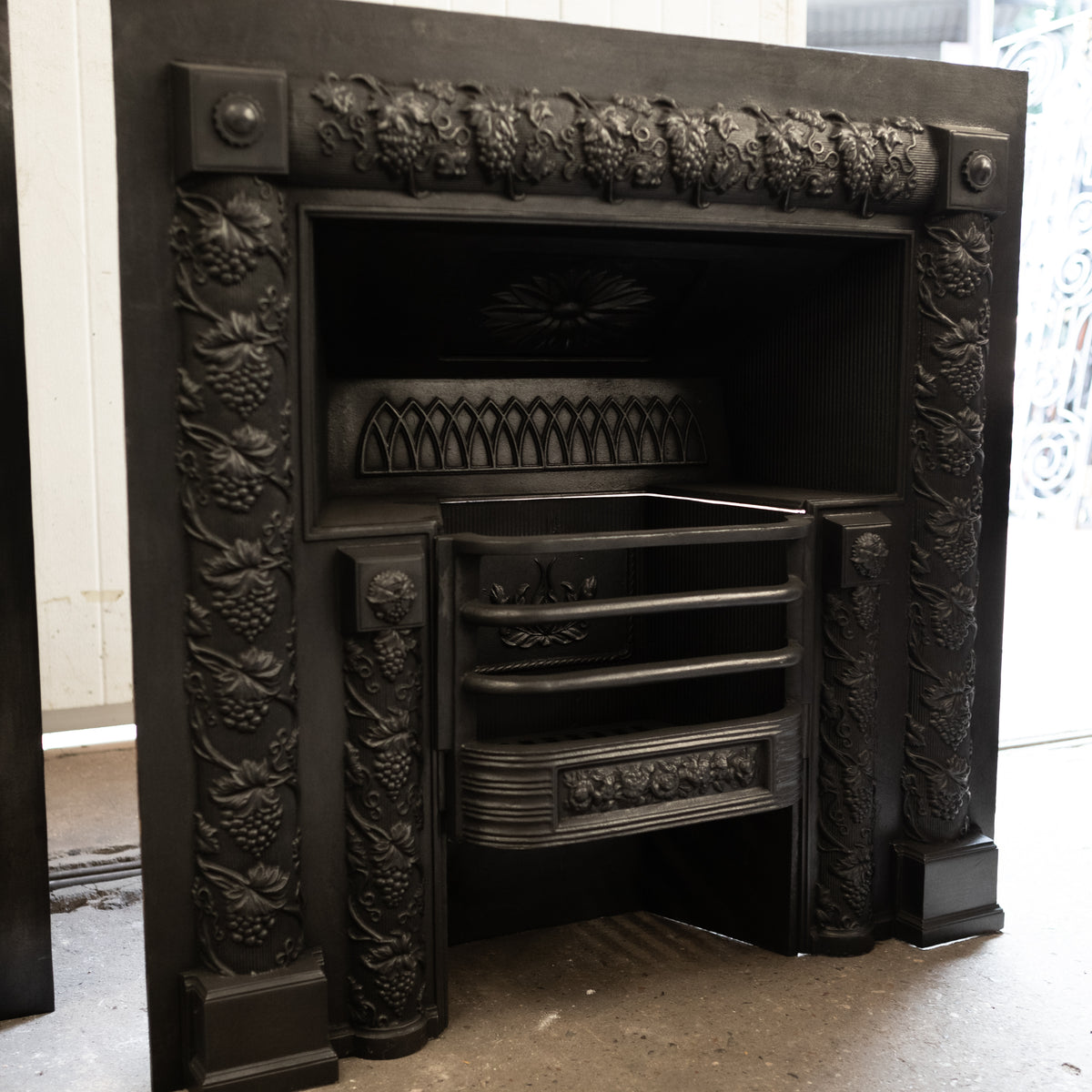 Reclaimed Ornate Georgian Style Cast Iron Fireplace Insert | The Architectural Forum