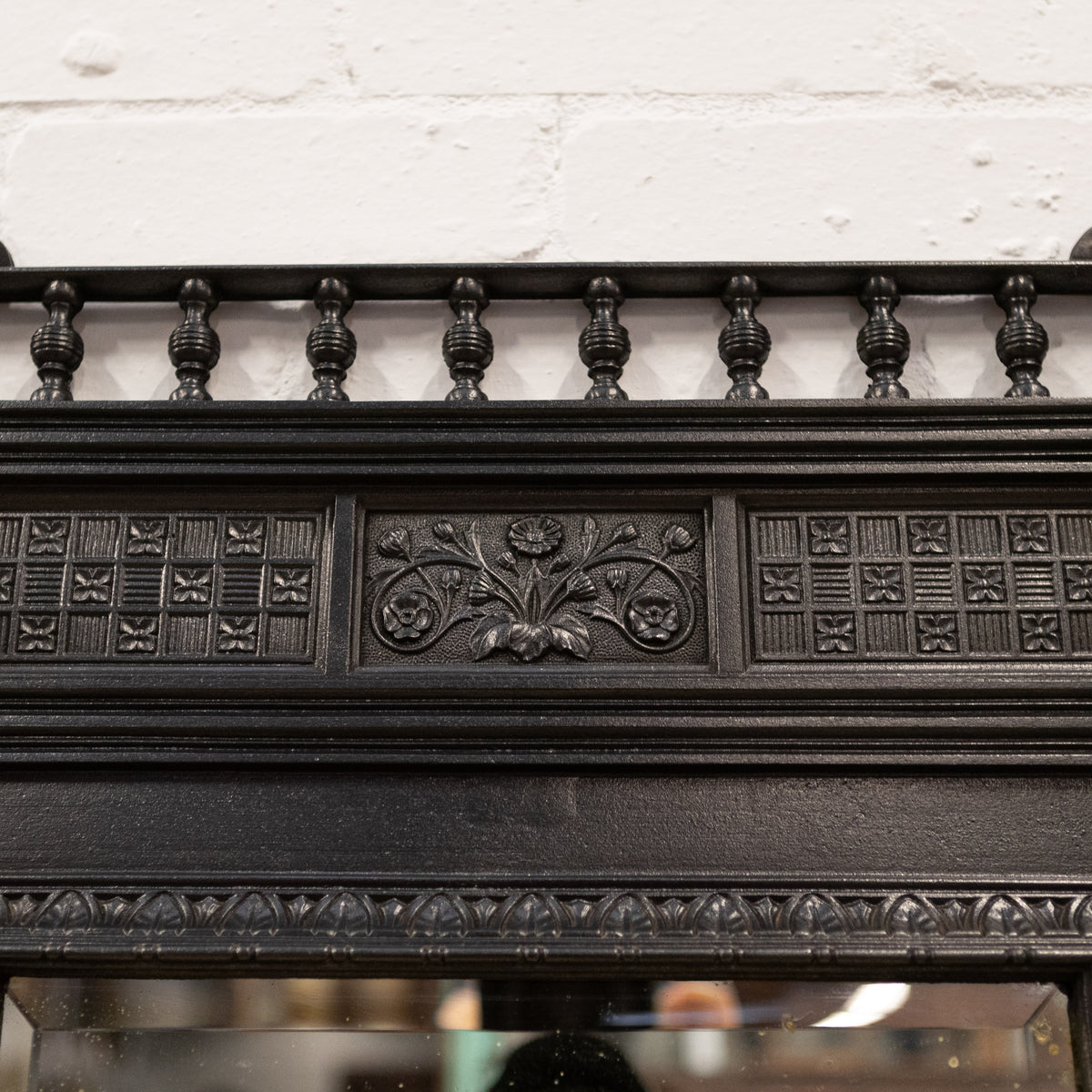 Antique Victorian Cast Iron Overmantle With Mirror | The Architectural Forum