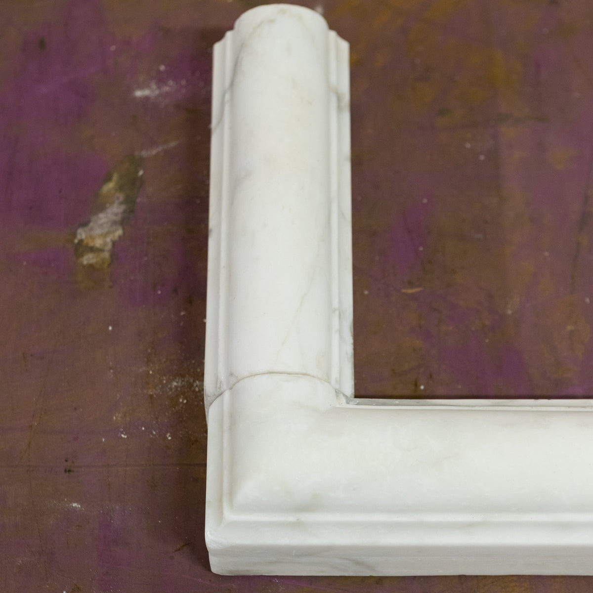 Antique Carrara Marble Fender |  Fireplace Curb Fender | The Architectural Forum