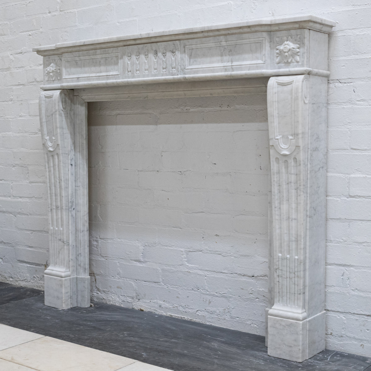 Antique Louis XVI Style Carved Marble Fireplace Surround | The Architectural Forum