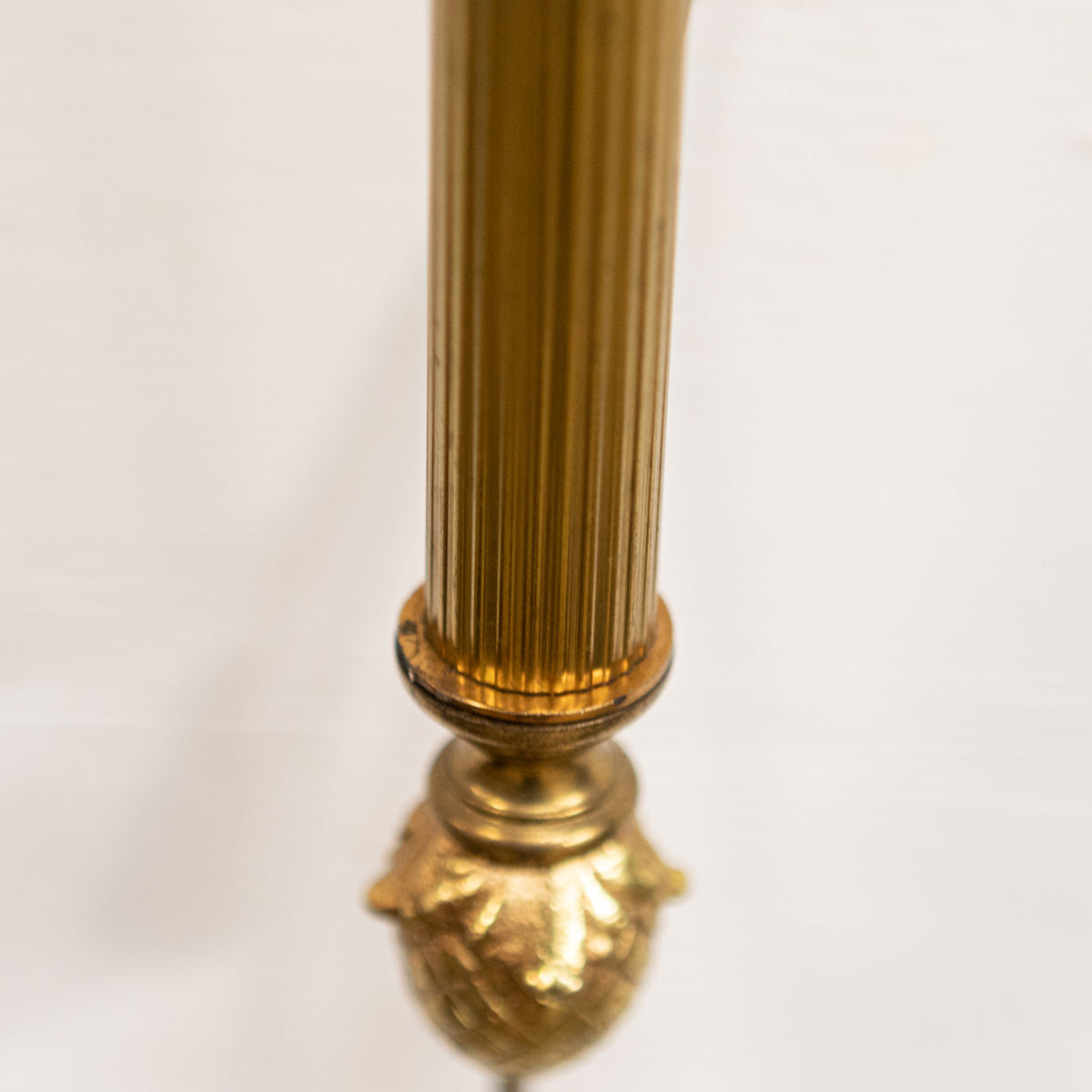 Pair of Antique Wall Sconce Torch Lights with Delicate Etched Glass | The Architectural Forum