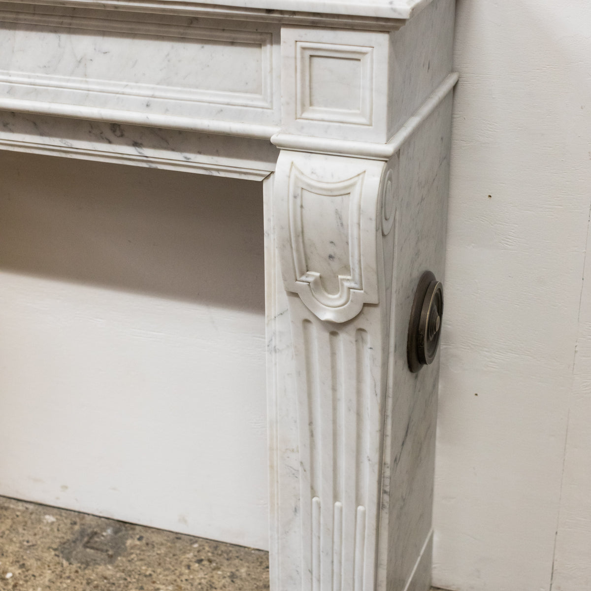 Antique French Style Carved Marble Fireplace in Carrara Marble | The Architectural Forum
