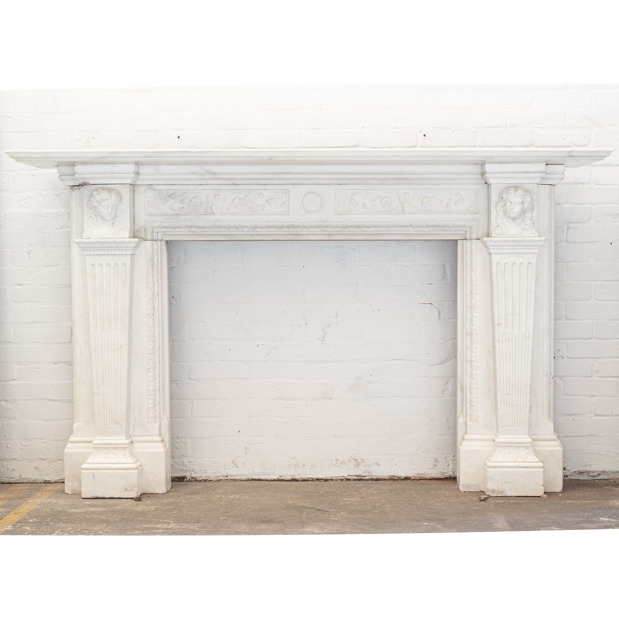 Monumental Antique Statuary Marble Carved Chimneypiece | The Architectural Forum