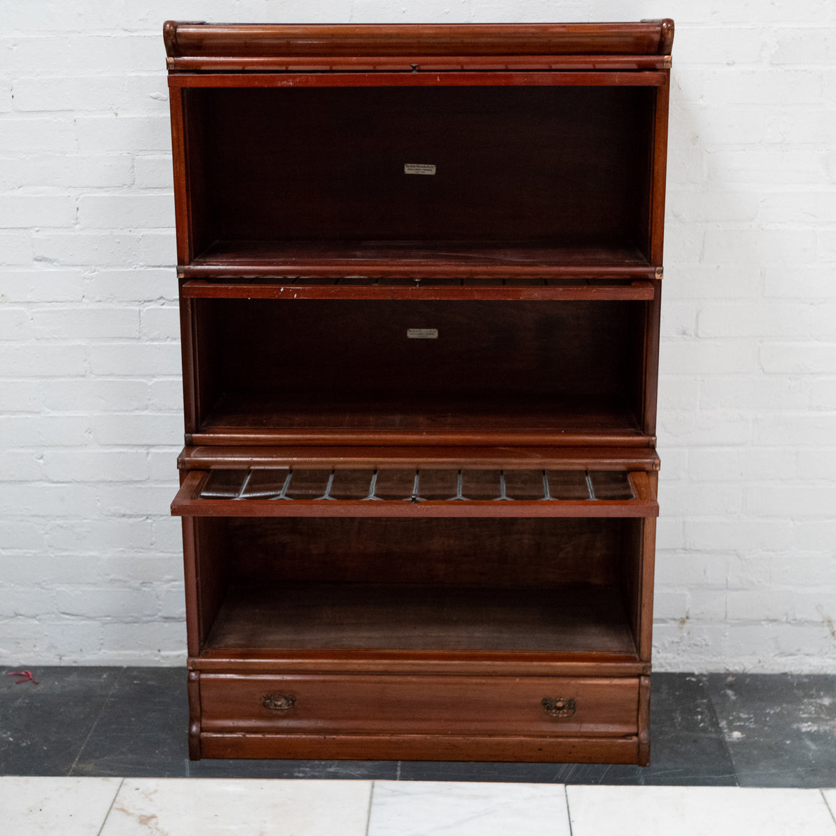 Antique Globe Wernicke Barrister&#39;s Bookcase | Leaded Glass | The Architectural Forum