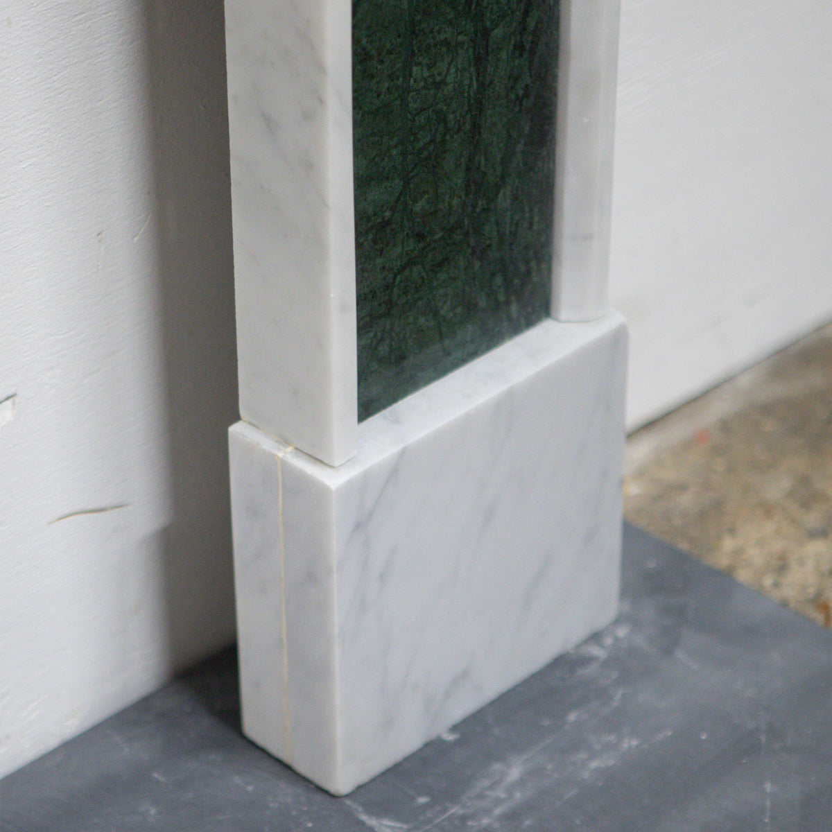 Regency Style Carrara &amp; Verde Marble Fireplace Surround | The Architectural Forum