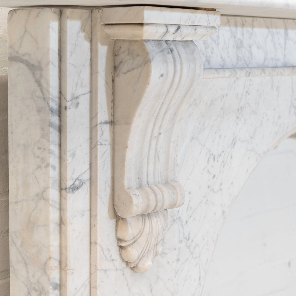 Large Antique Victorian Statuary Marble Arched Surround with Corbels | The Architectural Forum