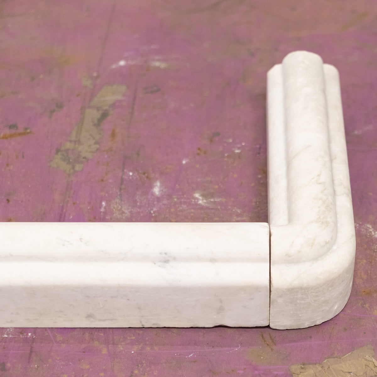 Antique Carrara Marble Fender |  Fireplace Curb Fender | The Architectural Forum