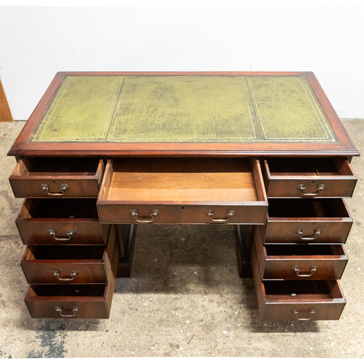 Reclaimed Flame Mahogany Pedestal Desk | Charles Barr | The Architectural Forum