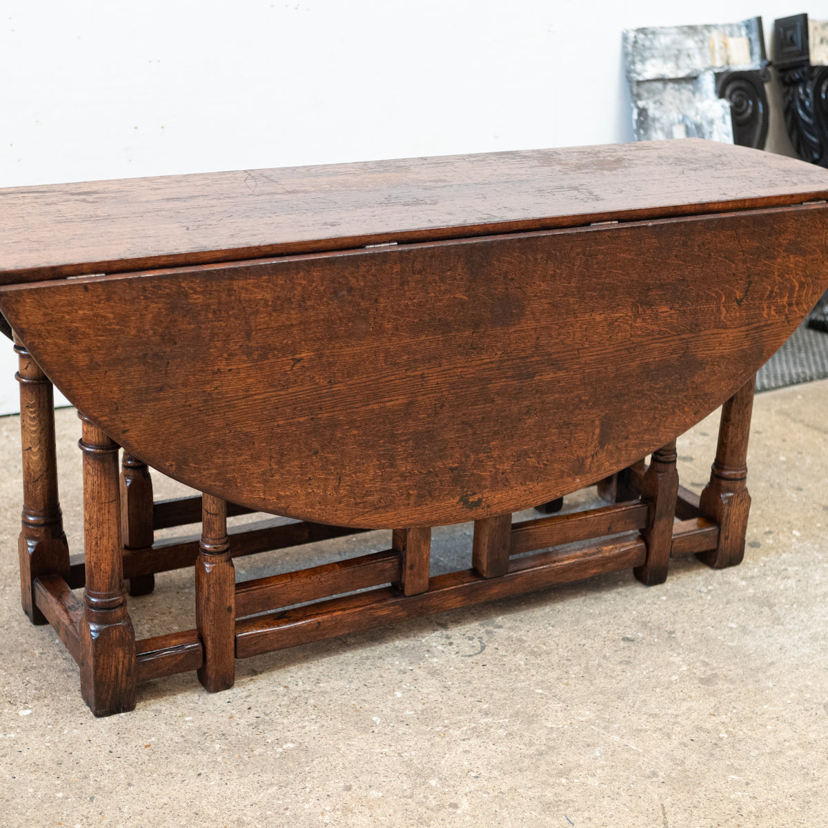 Large Reclaimed Oak Gateleg Drop Leaf Table | Wake Table | The Architectural Forum