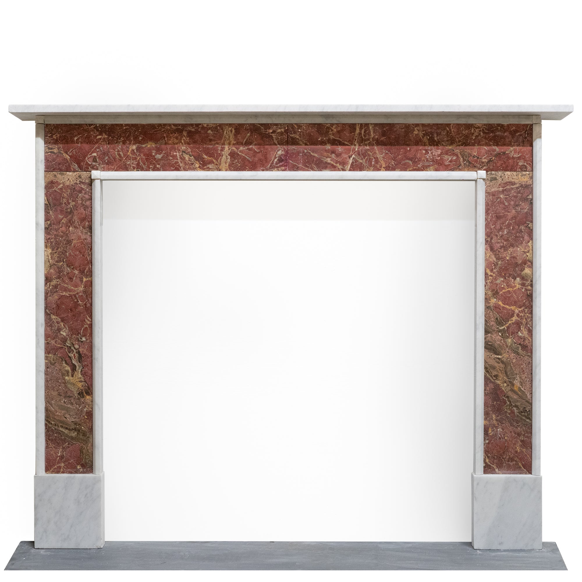 Regency Style Carrara & Rouge Marble Fireplace Surround | The Architectural Forum