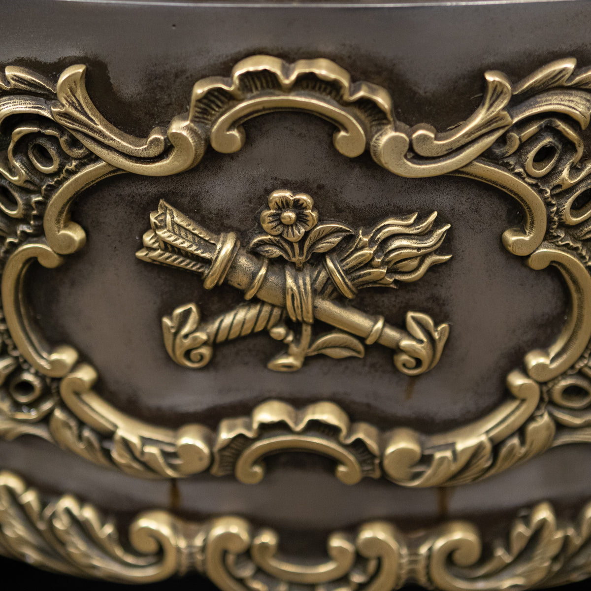 Ornate Antique Polished Cast Iron &amp; Brass Fireplace Insert | The Architectural Forum