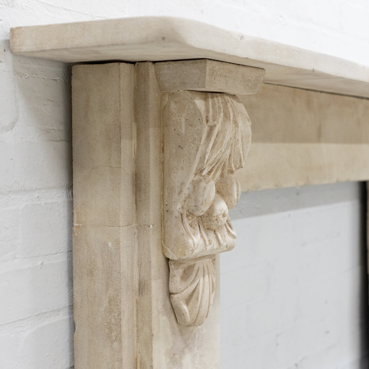 Antique Victorian Bath Stone Surround with Carved Corbels | The Architectural Forum