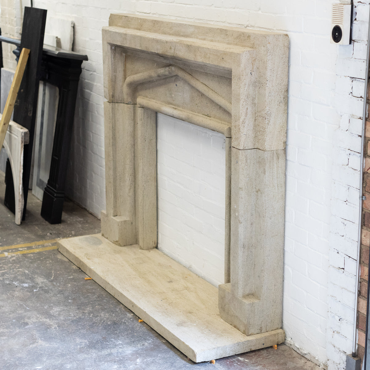 19th Century Gothic Style Stone Fireplace Surround with Hearth | The Architectural Forum