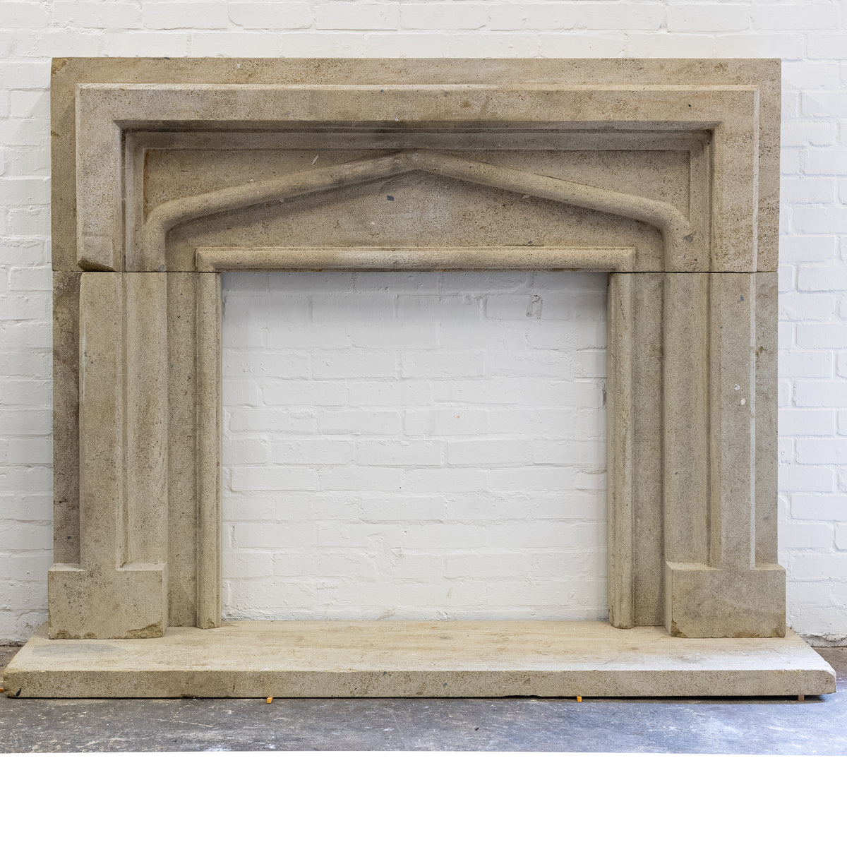 19th Century Gothic Style Stone Fireplace Surround with Hearth | The Architectural Forum