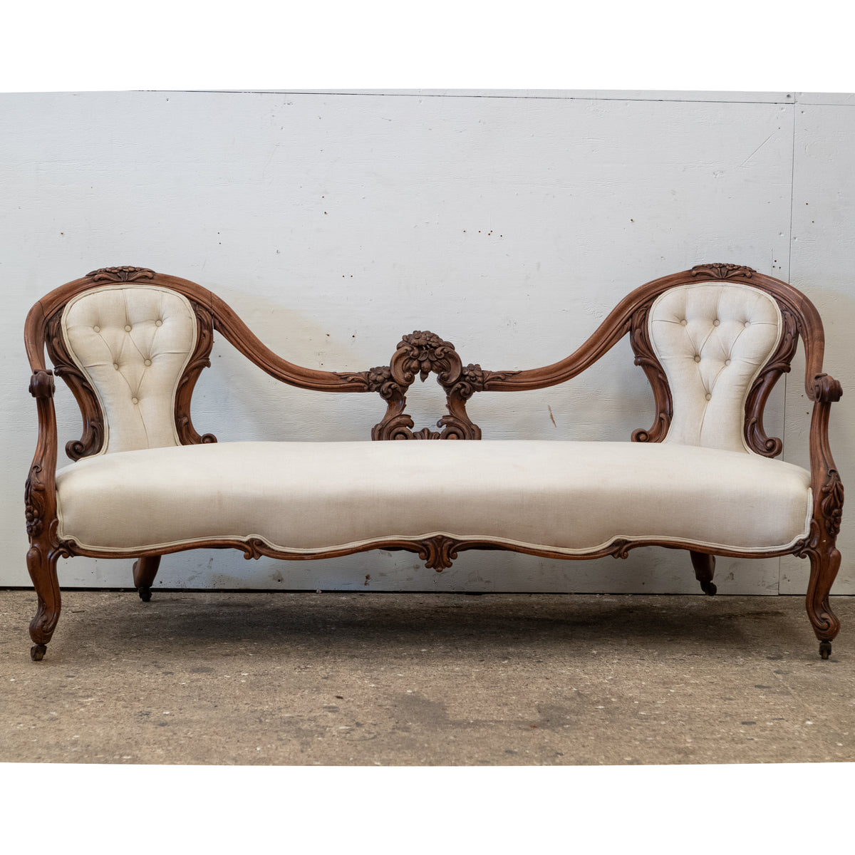 Antique Victorian Carved Mahogany Parlour Sofa | The Architectural Forum