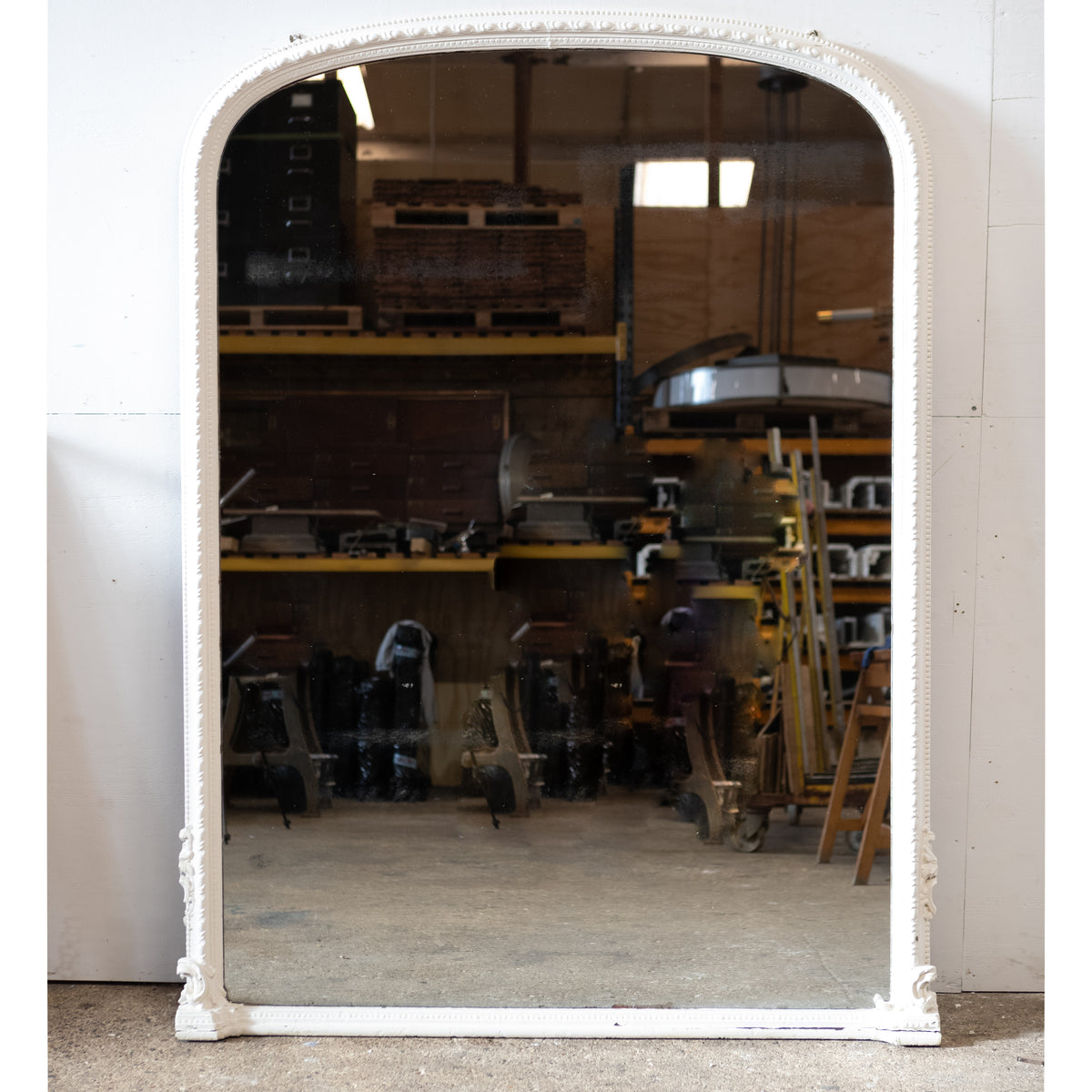 Large Antique Victorian Pine &amp; Gesso Arched Mirror | The Architectural Forum