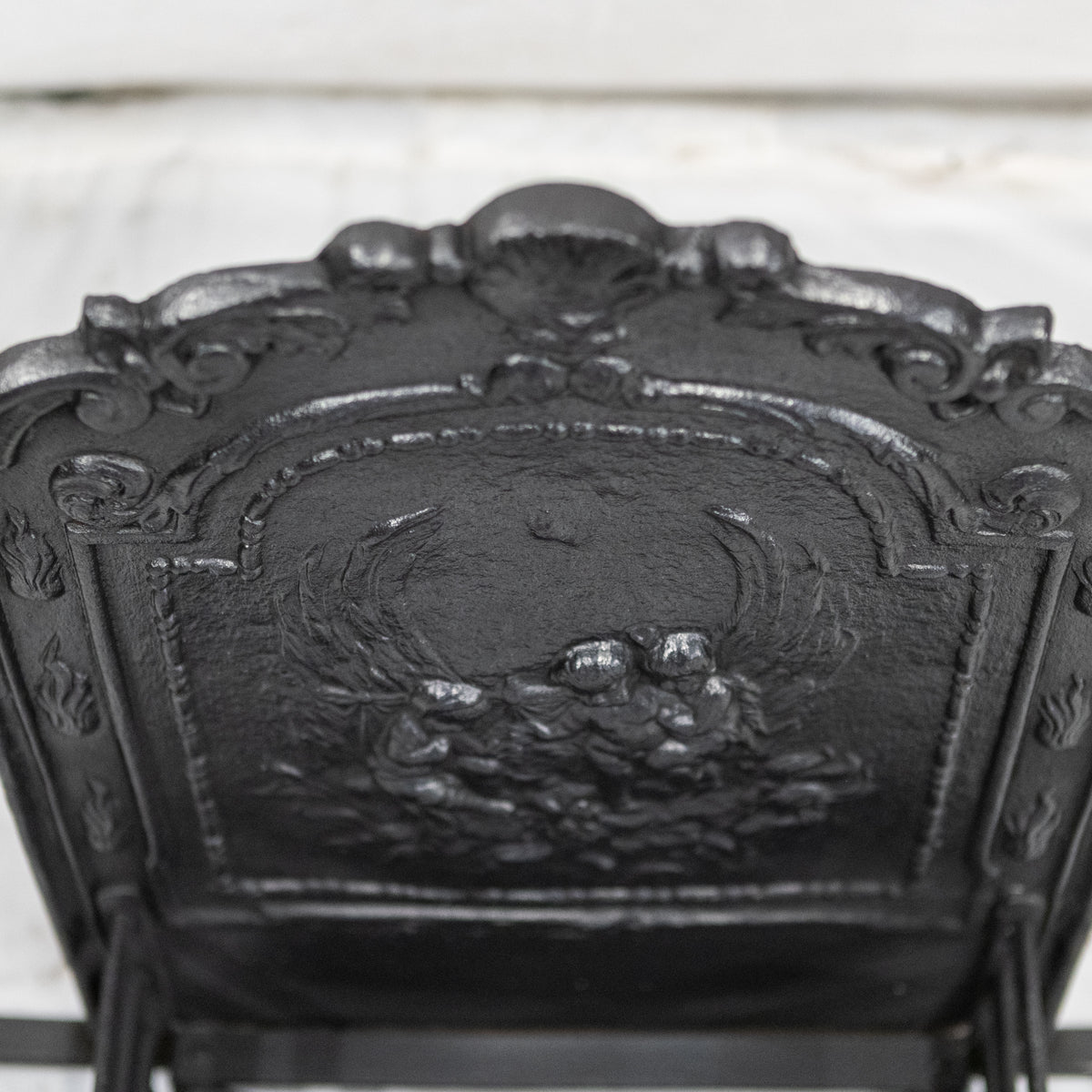 Antique Ornate Fire Basket Grate &amp; Andiron Set | The Architectural Forum
