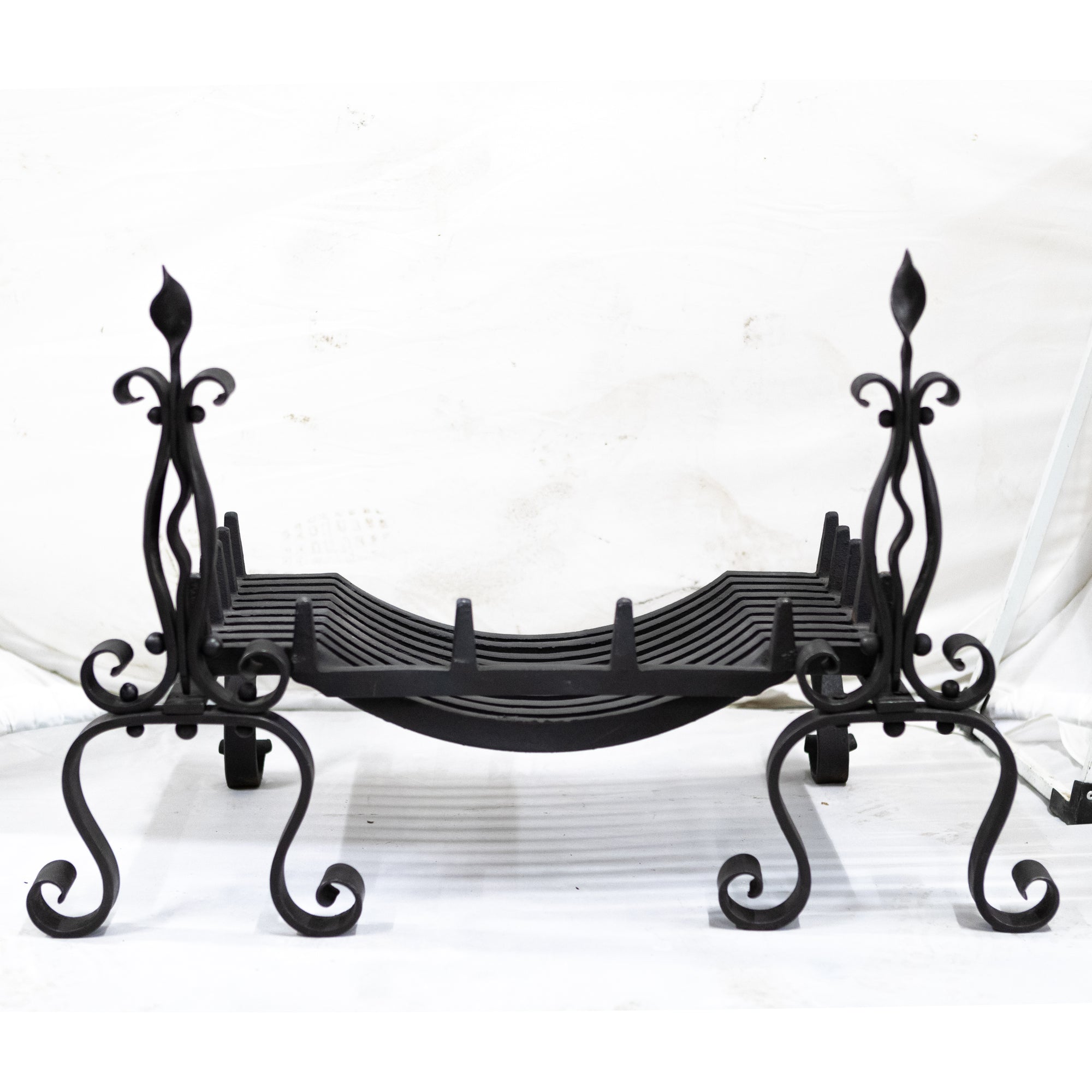 Ornate Antique Wrought Iron Firedogs | The Architectural Forum