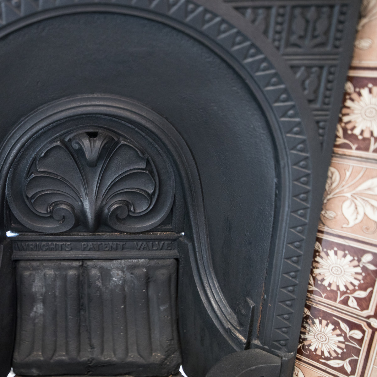 Antique Edwardian Tiled Cast Iron Insert | The Architectural Forum