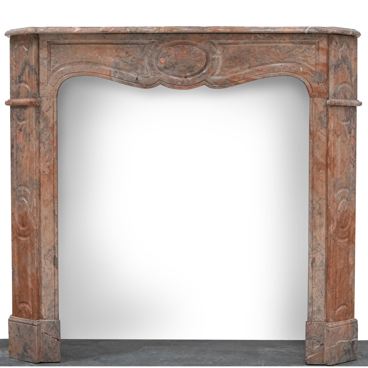 Antique French Style Louis Pompadour Breche Marble Fireplace | The Architectural Forum