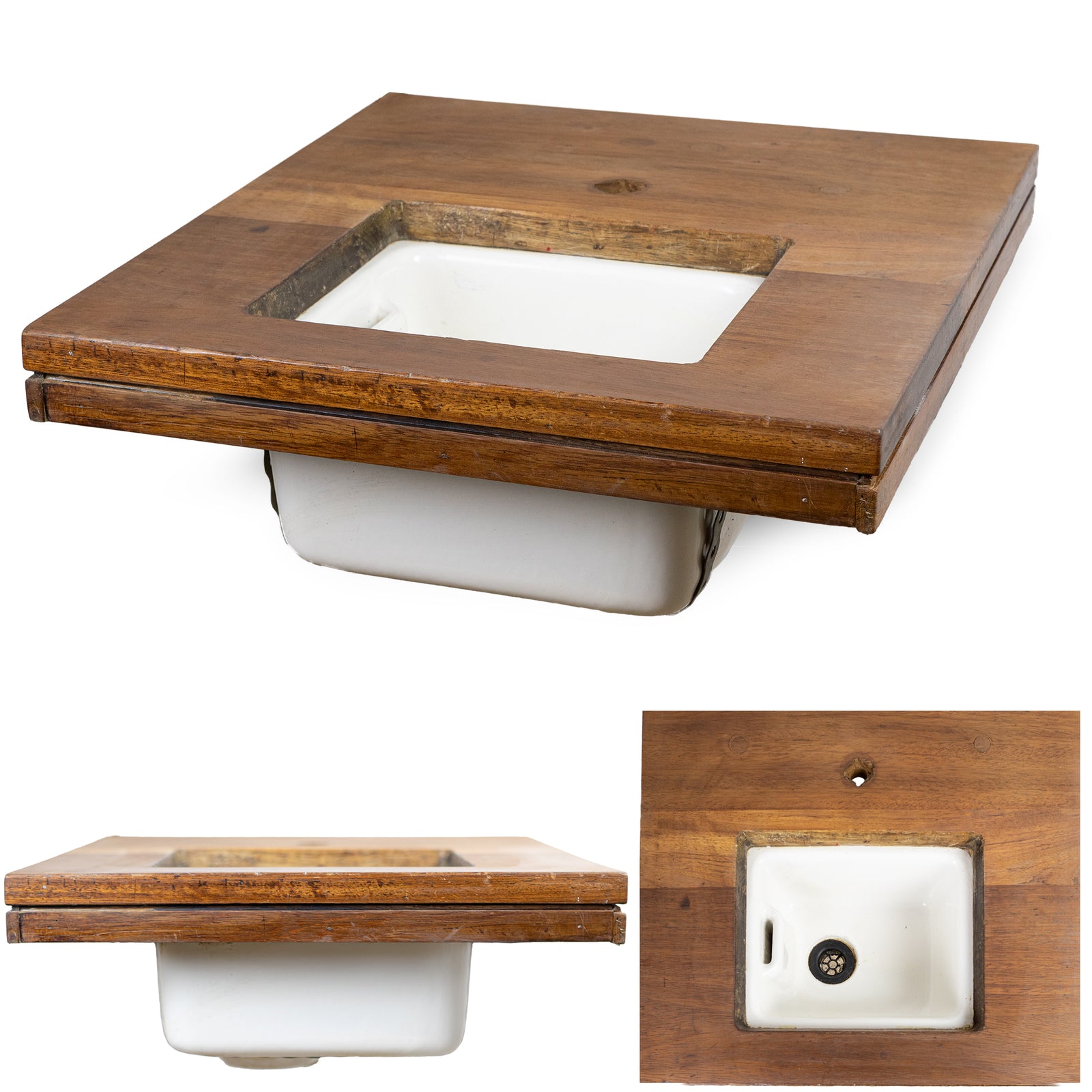Reclaimed Teak / Iroko Worktop with Butler Sink | The Architectural Forum