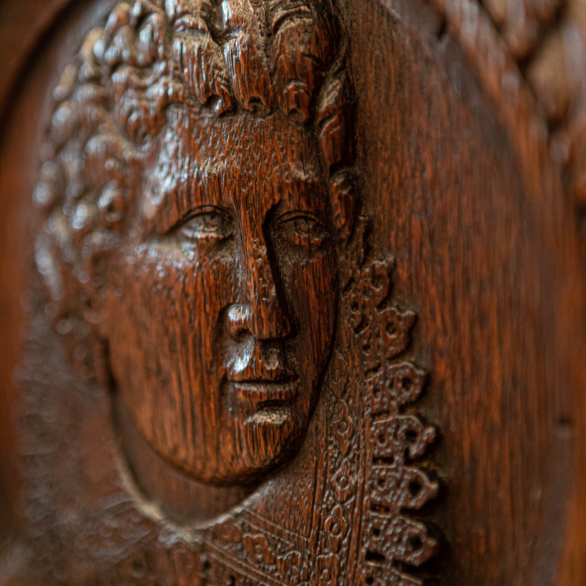 Antique Heavily Carved Oak Jacobean Style Wooden Element | Overmantle | The Architectural Forum