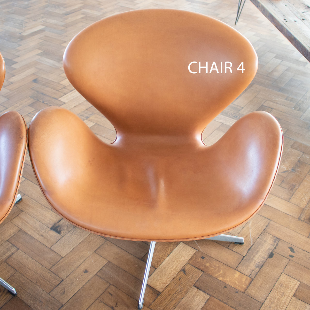 Republic of Fritz Hansen Swan Chairs in Leather (sef of 4)